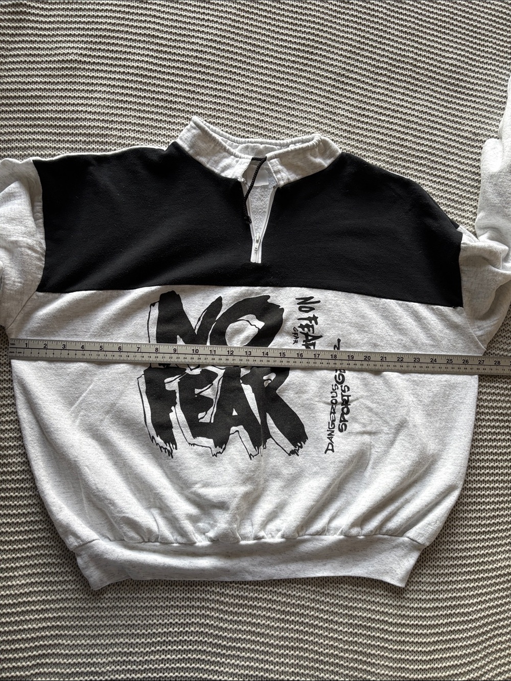 Vintage No Fear Gear Quarter Zip Sweater - Picture 7 of 8